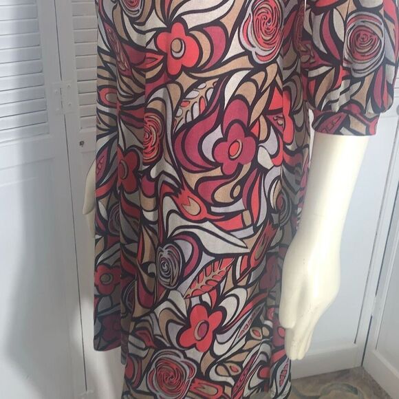NWT Vintage Floral Psychedelic Print Mod Dress Medium - Picture 8 of 15